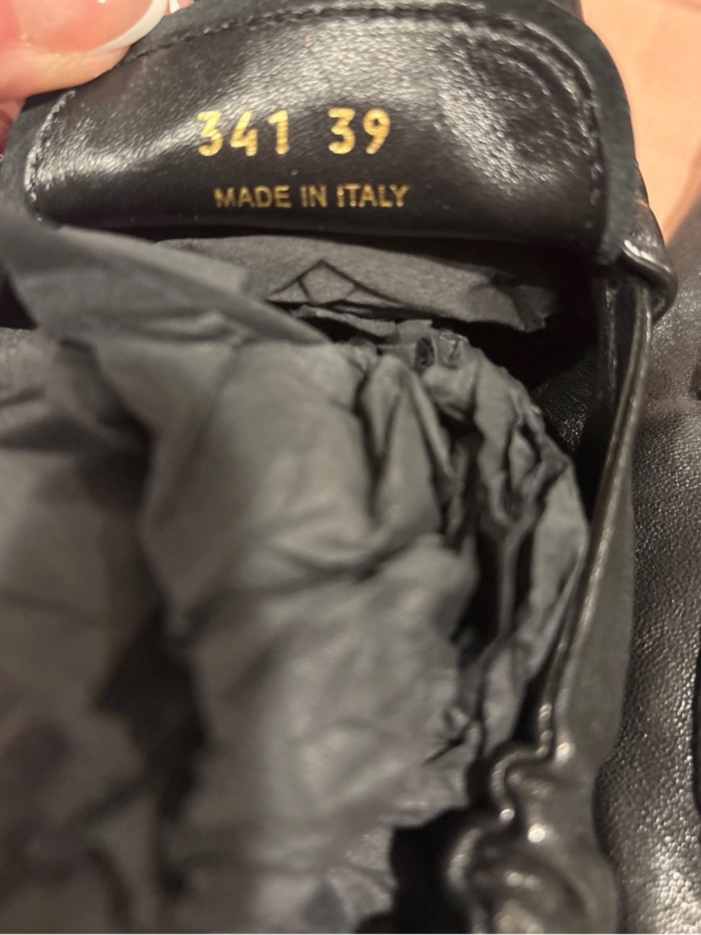 Miu Miu Black nappa Leather Ruches Loafers with gold logo size 39 with box - Picture 12 of 16
